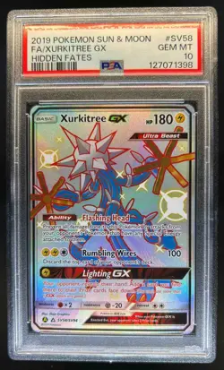 2019 Pokemon SM Hidden Fates Xurkitree GX Shiny Vault Rare #SV58/SV94 PSA 10 - Image 1