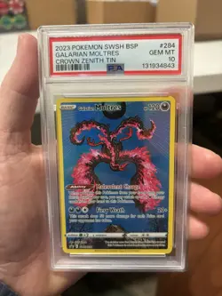 PSA 10 GALARIAN MOLTRES BLACK STAR PROMO SWSH284 CROWN ZENITH 2023 POKEMON TCG - Image 1