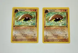 Kabuto First 1st Edition Lot Of 2 Pokemon Vintage TCG Fossil 50/62 English LP - Image 1