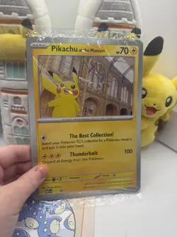 Pokemon x Natural History Museum Pikachu Jumbo Promo Card And Plush - Image 4