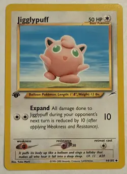 Pokemon Jigglypuff Neo Destiny 1st Edition Uncommon Card 44/105 NM - Image 1