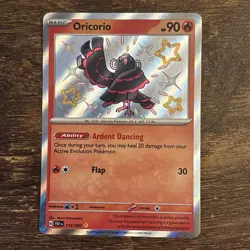 Oricorio - 113/091 - Paldean Fates - Baby Shiny Rare Pokemon TCG NM Holo Card - Image 1