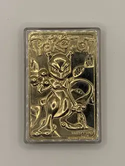 1999 Pokemon "Mewtwo" 23 Karat Gold Plated Special Edition Trading Card Collect - Image 1