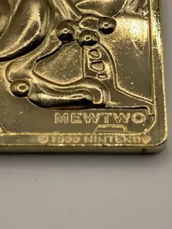 1999 Pokemon "Mewtwo" 23 Karat Gold Plated Special Edition Trading Card Collect - Image 3