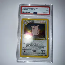 Pokemon TCG Clefable Holo Rare Card Base Set PSA 7 NM Jungle Set 1999 - Image 1