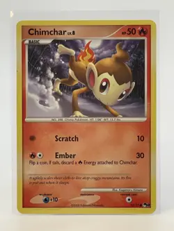 Pokemon TCG 2008 Pop Series 8 Chimchar LV.8 12/17 Basic Common Card - Image 1