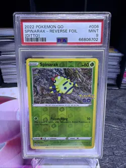 Pokemon Spinark Peelable Hidden Ditto Card #006/078 Pokemon Go Reverse Holo PSA9 - Image 1
