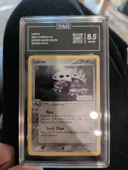Stamped Lairon 38/92 Legend Maker Reverse Holo. Pokemon Graded Card TAG 8.5 - Image 1