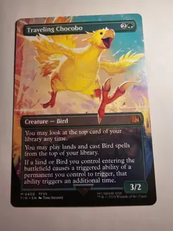 Traveling Chocobo (Borderless) NM M 0406 Non-Foil Final Fantasy MTG Regular - Image 1