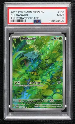 Bulbasaur Illustration Rare Pokemon Scarlet & Violet 151 MEW PSA 9 MINT - Image 1