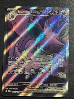 Team Rocket's Nidoking EX 216/182 Pokemon TCG Destined Rivals Full Art Card NM - Image 1