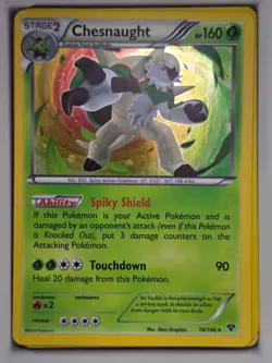 Pokemon TCG Chesnaught 14/146 Cosmos Holo Promo Blister Exclusives (BLE) LP - Image 1