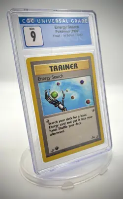 Pokemon TCG - 1999 1st Edition Fossil Energy Search 59/62, EN, CGC 9 Mint!! - Image 1
