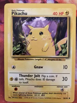 TCG POKEMON BASE SET - PIKACHU AND RAICHU HOLO - NM - VINTAGE RARE 1999 - Image 2