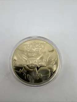 Pokemon GO Challenge Coin Pikachu 1996 Japan Limited Ed. 24kt Gold Plated READ!! - Image 4
