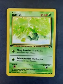 Pokemon Team Rocket 1st Edition Regular Finish Oddish 63/82 - Image 1