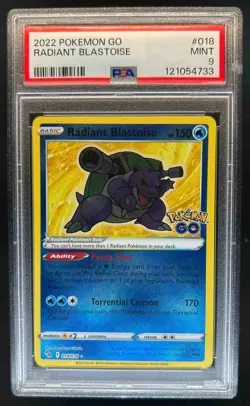 2022 Pokemon SWSH Pokemon GO Radiant Blastoise #018/078 PSA 9 - Image 1