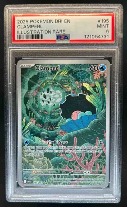 2025 Pokemon SV Destined Rivals Clamperl #195/182 PSA 9 - Image 1