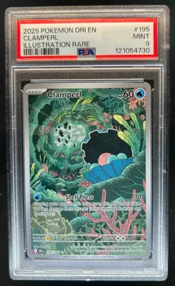 2025 Pokemon SV Destined Rivals Clamperl #195/182 PSA 9 - Image 1