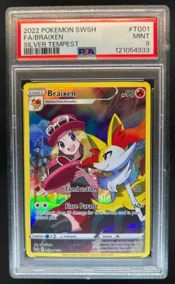 2022 Pokemon SWSH Silver Tempest Braixen Trainer Gallery Holo #TG01/TG30 PSA 9 - Image 1