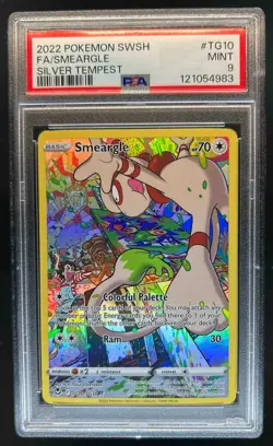 2022 Pokemon SWSH Silver Tempest Smeargle Trainer Gallery Holo #TG10/TG30 PSA 9 - Image 1