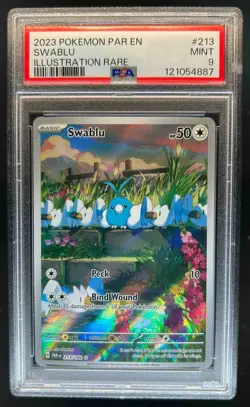 2023 Pokemon SV Paradox Rift Swablu #213/182 PSA 9 - Image 1