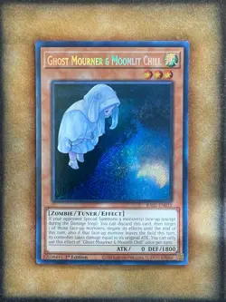 Yugioh Ghost Mourner & Moonlit Chill RA02-EN015 Secret Rare Alt Art 1st Ed LP - Image 1