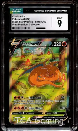 CGC 9 MINT Charizard V SWSH260 FULL ART HOLO 260 SWSH PROMO Pokemon Card - Image 1