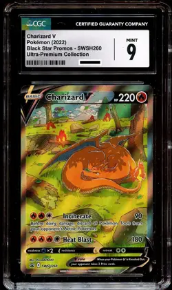CGC 9 MINT Charizard V SWSH260 FULL ART HOLO 260 SWSH PROMO Pokemon Card - Image 2
