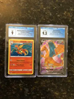 Special Delivery Charizard SWSH075 Holo Promo CGC 9 AND Charizard V SWSH050 9.5 - Image 1