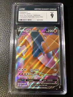 Charizard V Champion's Path 2020 ETB Promo SWSH050 CGC Graded 9 MINT - Image 1