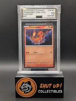 Charmander 047 Cosmos Holo Pokemon 151 Scarlet & Violet Black Star Promo AGS 10 - Image 1