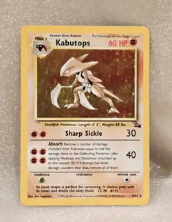 Kabutops Holo 9/62 Rare NM Fossil Unlimited Pokemon Card WOTC 1999 Vintage - Image 1