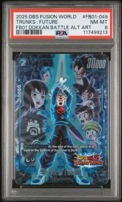 PSA 08 TRUNKS: FUTURE FB01-049 2025 DBS CARD GAME FWNA| FB01 DRAGON BALL Z - Image 1