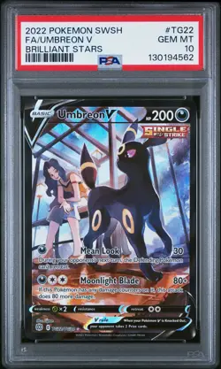 2022 POKEMON SWORD & SHIELD BRILLIANT STARS #TG22 FULL ART/UMBREON V PSA 10 - Image 1