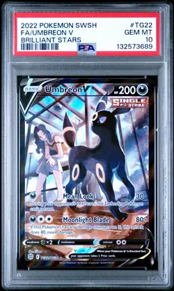 2022 POKEMON SWORD & SHIELD BRILLIANT STARS #TG22 FULL ART/UMBREON V PSA 10 - Image 1