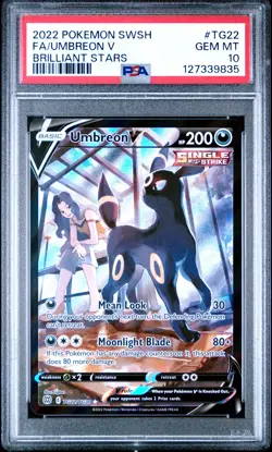 2022 POKEMON SWORD & SHIELD BRILLIANT STARS #TG22 FULL ART/UMBREON V PSA 10 - Image 1