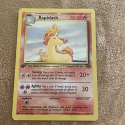 Pokemon TCG Rapidash Jungle 1st Edition Uncommon Card 44/64 - Image 1
