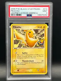 PSA MInt 9-Pikachu 012 Journey Across America - Pokemon Black Star Promo Rare - Image 1
