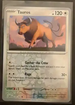 Tauros #128/165 Reverse Holo Pokemon TCG SV: Scarlet & Violet 151 Near Mint - Image 1