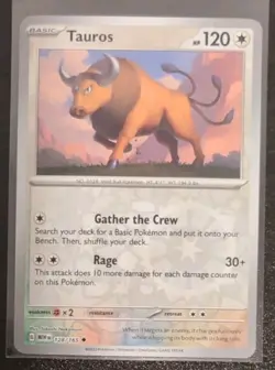 Tauros #128/165 Reverse Holo Pokemon TCG SV: Scarlet & Violet 151 Near Mint - Image 3
