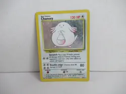 Pokemon TCG Chansey 3/102 Base Set Holo Rare Card Vintage MP - Image 1