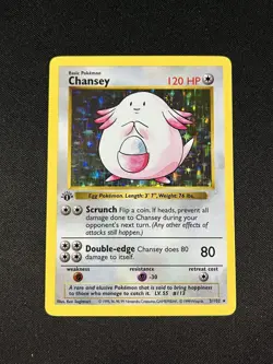 Pokemon Card TCG 1st Edition Chansey Base Set 3/102 Shadowless Vintage 1999 WOTC - Image 1