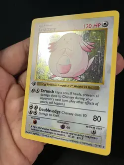 Pokemon Card TCG 1st Edition Chansey Base Set 3/102 Shadowless Vintage 1999 WOTC - Image 2