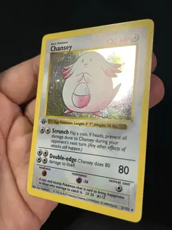 Pokemon Card TCG 1st Edition Chansey Base Set 3/102 Shadowless Vintage 1999 WOTC - Image 3