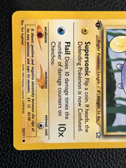 Rare Chinchou 55/111 1st Edition Pokemon Card Neo Genesis NM - Image 3