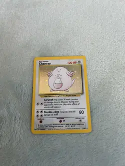 Pokemon TCG Chansey Base Set Holo Unlimited Rare Card 3/102 Vintage WOTC - Image 1