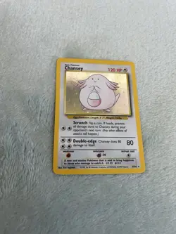 Pokemon TCG Chansey Base Set Holo Unlimited Rare Card 3/102 Vintage WOTC - Image 2