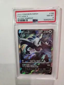 Pokemon Lugia V Full Art 186/195 Silver Tempest Holo Ultra Rare PSA 8 - Image 1