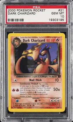 2000 POKEMON ROCKET #21 DARK CHARIZARD PSA 10 - Image 1